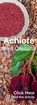 Read article on Achiote, Bixa orellana, annatto, natural plant dye for coloring (and flavoring) food (especially cacao drink) in Guatemala and Mexico.