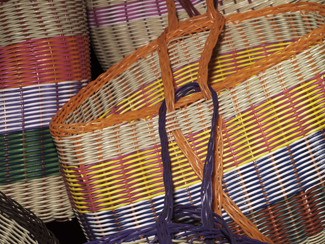 Handmade baskets made in Antigua market Guatemala Central America