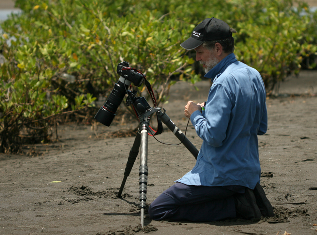 Nicholas taking pictures with a Gitzo tripod + Arca-Swiss tripod head + Hasselblad with a Phase One P25 Digital Back + Novoflex Rail