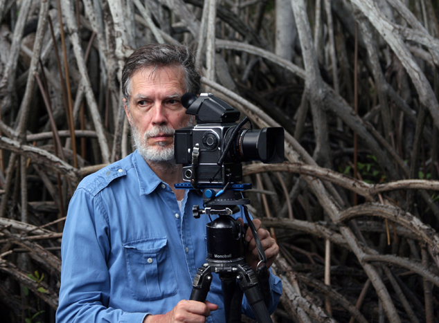 Nicholas taking pictures with a Gitzo tripod + Arca-Swiss tripod head + Hasselblad with a Phase One P25 Digital Back + Novoflex Rail